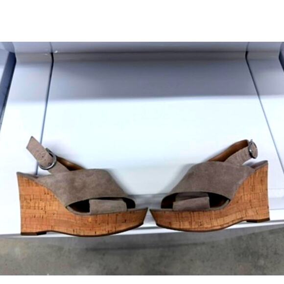 "Franco Sarto" Peep Toe ,Criss Cross ,Suede ,Sandals, Wedge,Size‎ 8.5 - Picture 4 of 10